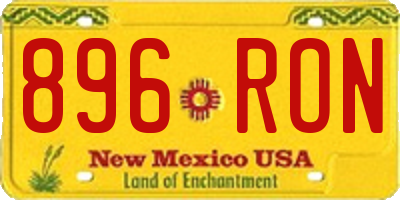 NM license plate 896RON
