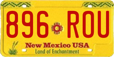 NM license plate 896ROU