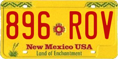 NM license plate 896ROV