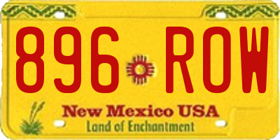 NM license plate 896ROW