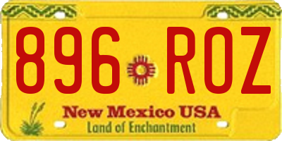NM license plate 896ROZ