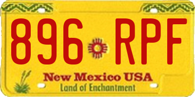 NM license plate 896RPF