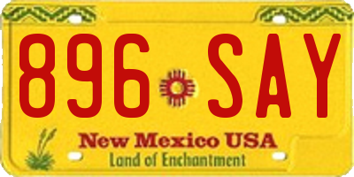 NM license plate 896SAY