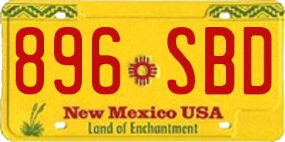 NM license plate 896SBD