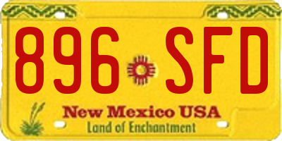 NM license plate 896SFD