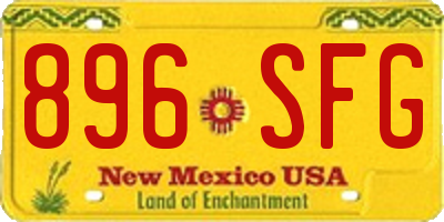 NM license plate 896SFG