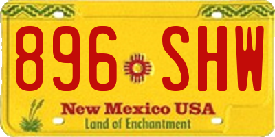 NM license plate 896SHW