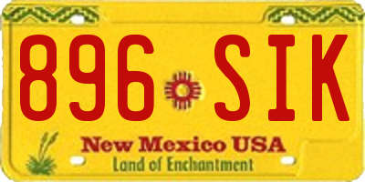NM license plate 896SIK