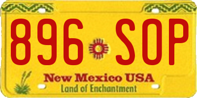 NM license plate 896SOP
