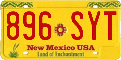 NM license plate 896SYT