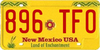NM license plate 896TFO