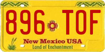 NM license plate 896TOF