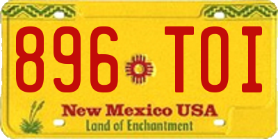 NM license plate 896TOI