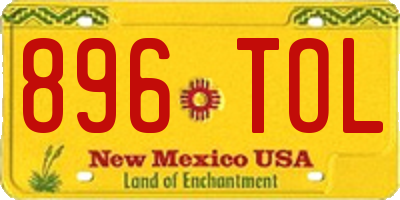 NM license plate 896TOL