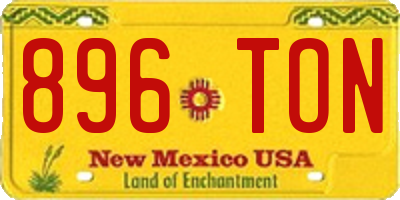 NM license plate 896TON