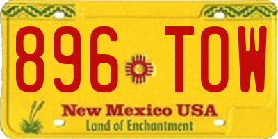 NM license plate 896TOW