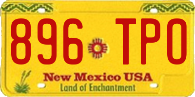 NM license plate 896TPO