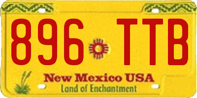 NM license plate 896TTB