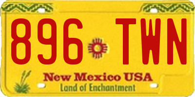 NM license plate 896TWN