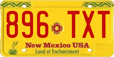 NM license plate 896TXT