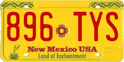 NM license plate 896TYS