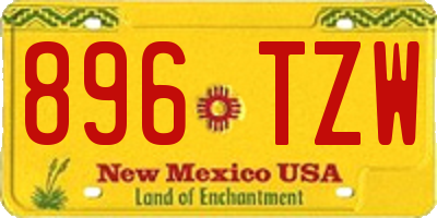 NM license plate 896TZW