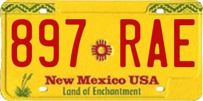 NM license plate 897RAE