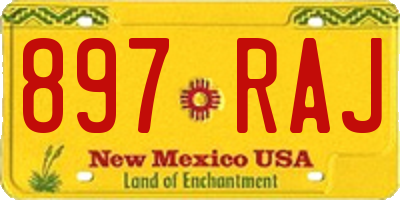 NM license plate 897RAJ