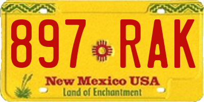 NM license plate 897RAK