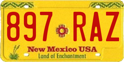 NM license plate 897RAZ