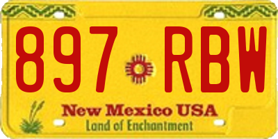 NM license plate 897RBW