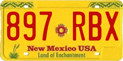 NM license plate 897RBX
