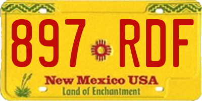 NM license plate 897RDF