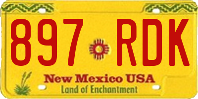 NM license plate 897RDK
