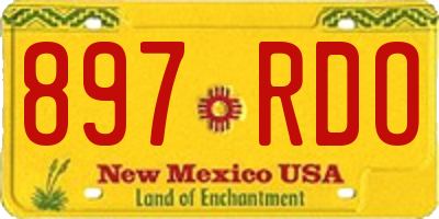 NM license plate 897RDO