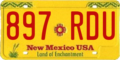 NM license plate 897RDU