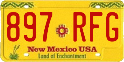 NM license plate 897RFG
