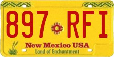 NM license plate 897RFI