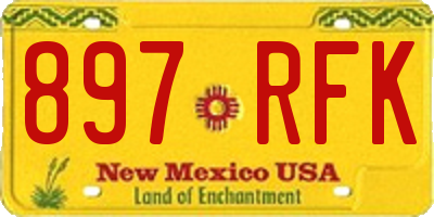 NM license plate 897RFK