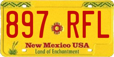 NM license plate 897RFL