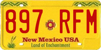 NM license plate 897RFM