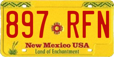 NM license plate 897RFN