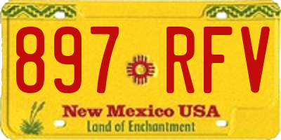 NM license plate 897RFV