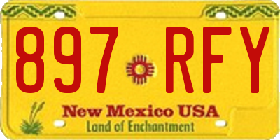 NM license plate 897RFY