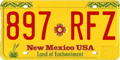 NM license plate 897RFZ