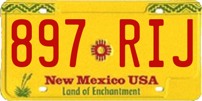 NM license plate 897RIJ