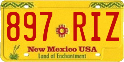 NM license plate 897RIZ