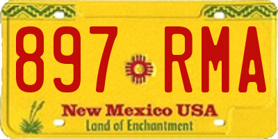 NM license plate 897RMA