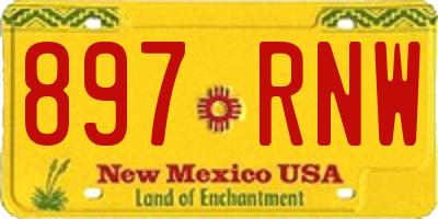 NM license plate 897RNW