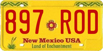 NM license plate 897ROD
